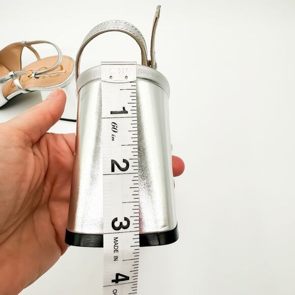 Gucci Baby Horsebit Metallic Silver Slingback Block Heels Size 37.5, 7.5 - Picture 15 of 16